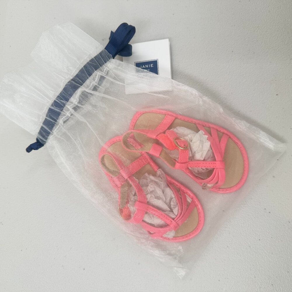 Janie and Jack Pink Baby Sandal Crib shoes Size 4